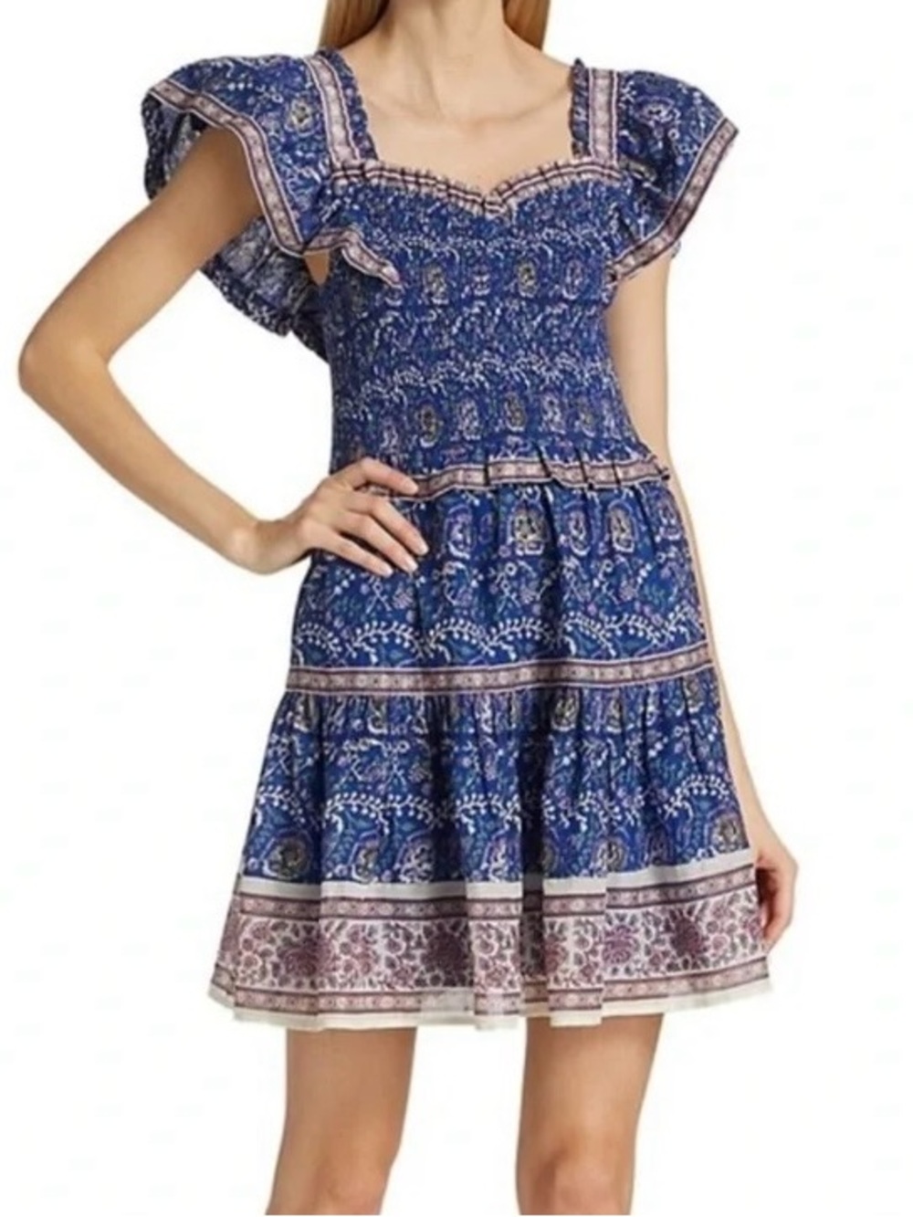 SEA New York Rosita Smocked Floral Dress Small